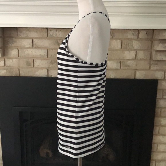 Champion Black White Stripe Racerback Built-in Bra Workout Tank size Medium - Picture 5 of 10